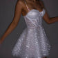 A-Line Sweetheart Short/Mini Sequined Homecoming Dress     S2602