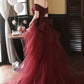 Elegant Off Shoulder Mermaid Burgundy Long Prom Dress, Mermaid Burgundy Formal Dress, Burgundy Evening Dress      S3193
