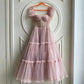 Pink tulle short A line prom dress homecoming dress    S2955