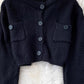 Chic, Retro, Gentle, Round Neck Double Pocket Sweater, Single Breasted Short Knit Cardigan    S4361