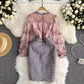 luxury women's French retro style dress beading and chic design skirt       S4513