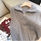 Retro stand-up collar knitted vest for women new design simple zipper sweater vest trendy      S5006