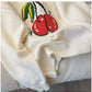 cherry jacquard round neck sweater for women pullover sweater    S4920