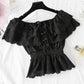 Romantic Short-sleeved Lace Top Women's Tops    S4388
