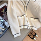 knitted cardigan for women POLO collar sweater jacket     S4848
