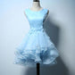 Cute Blue A Line Short Prom Dress, Blue Evening Dress      S3103