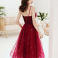 Burgundy Lace Sequins Short Prom Dress Homecoming Dress    S3247