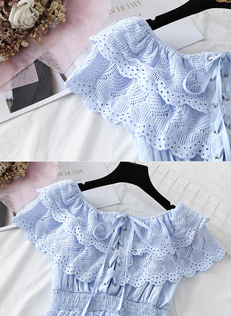 Romantic Short-sleeved Lace Top Women's Tops    S4388