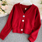 Cute V Neck Tops Crop Top    S4379
