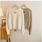 Solid color sweater for women long-sleeved pullover sweater      S4799