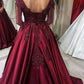 Burgundy Long Prom Dresses,Evening Gown,Party Dresses,Formal Dress      S3502