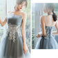 Gray Short Prom Dress, Gray Cute Homecoming Dress         S3217