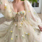 Prom Dress Pastel yellow corset dress, fairy tale romantic retro corset dress, bridesmaid dress       S3120
