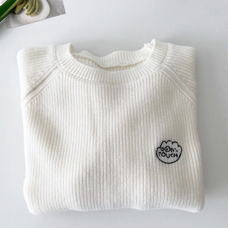 fashionable round neck knitted sweater     S4720