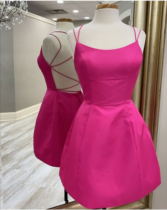 Fuchsia Short Hoco Party Dress Homecoming Dress Party Dress          S3005