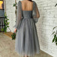 Grey Star Tulle Gown, Newest Prom Dresses, Party Dresses, Affordable Prom Dresses,       S2982
