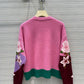 Lovely embroidered flowers long sleeve sweater      S2513