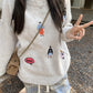 embroidery round neck sweater      S4785