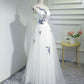Elegant White Prom Dresses, Tulle Long Formal Dress     S3741