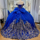 Royal Blue A-Line Ball Gown Long Prom Dresses, Blue Evening Dresses      S3356
