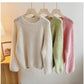 Solid color soft sweater for women knitted top      S4816