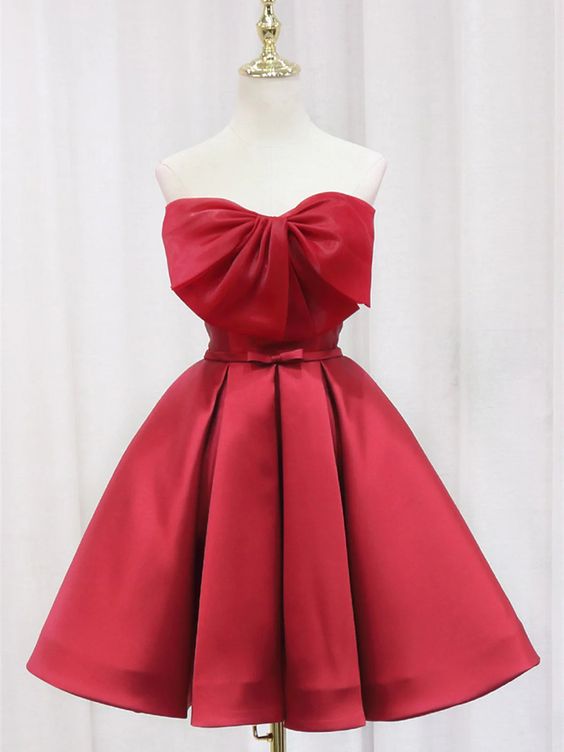 Short Red Prom Dresses, Short Red Formal Homecoming Dresses      S3082