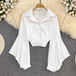 Bell Sleeve Women's Fashionable Short Top       S4079