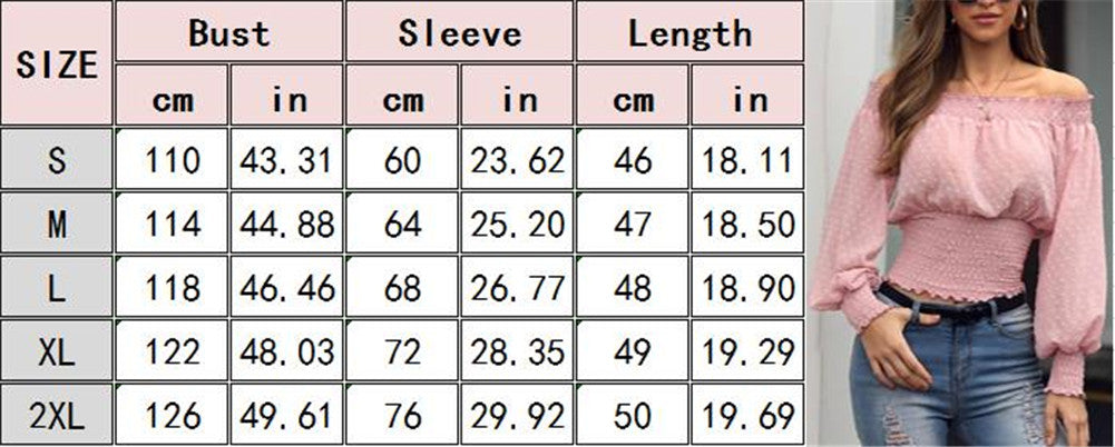 Hot Off Shoulder Autumn Chiffon Shirts Top Lady Women Long Sleeve Shirt Slim Casual Solid White Blouses     S2507