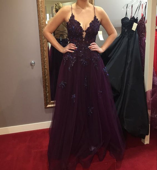 Dark Purple long Prom Dresses Evening Gown      S3530