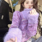 Purple chic top sweater women's coat     S3410