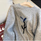Jacquard round neck sweater for women soft sweater    S4804