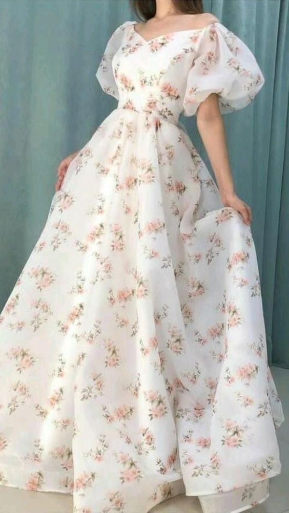 Floral Print Beautiful Long Gown      S2655