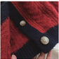 jacquard round neck knitted cardigan for women Christmas red sweater jacket      S4808