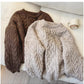 Round neck sweater for women soft knitted top trendy     S4863