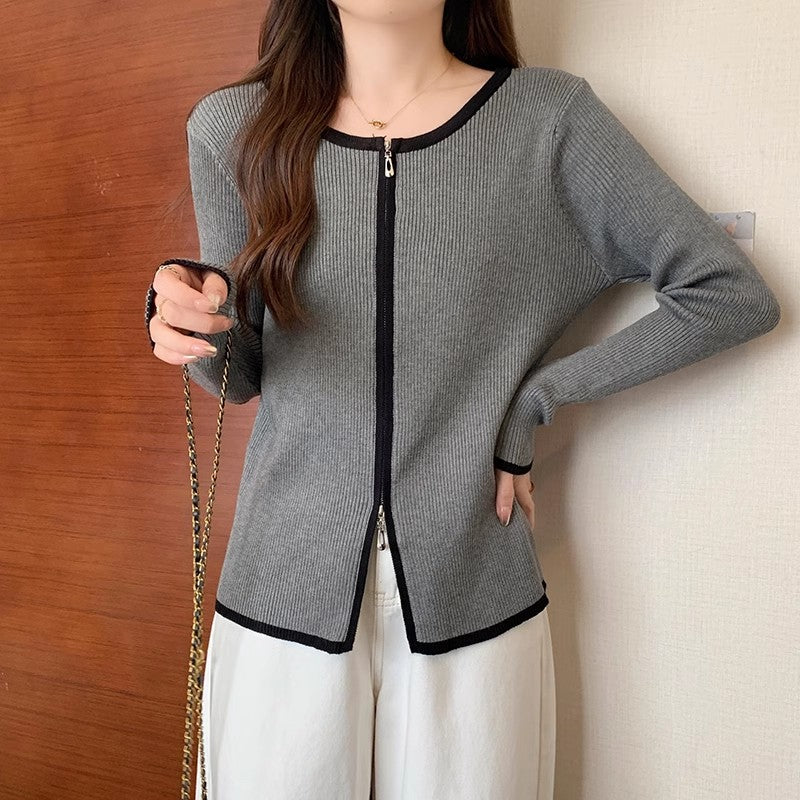 Plus size loose long-sleeved knitted cardigan women's new sweater coat     S3412