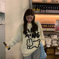 Sweet and cute rabbit cartoon soft round neck sweater knitted top   S4724