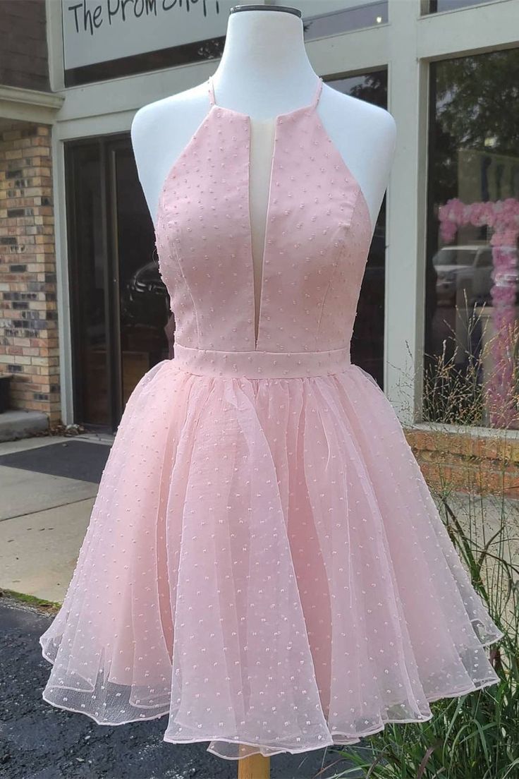 Cute Short Hot Halter Homecoming Dress    S3096