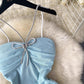 tube top halter neck suspender dress pleated tight short skirt   S4634