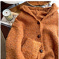Mixed color dot hooded sweater jacket for women knitted cardigan   S4867