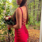 Red Spaghetti Straps Tight Homecoming Dress      S3516