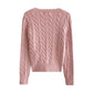 embroidered knitted cardigan round neck long-sleeved sweater jacket     S4711