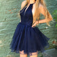 Cute Short Hot Halter Homecoming Dress    S3096