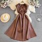 sleeveless V-neck A-line dress    S4143