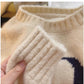 Simple embroidered round neck sweater for women       S4894
