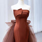 Mermaid Tulle Satin Long Prom Dress, Mermaid Evening Dress    S3352