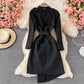 phoenix embroidered elegant mid-length dress      S3937