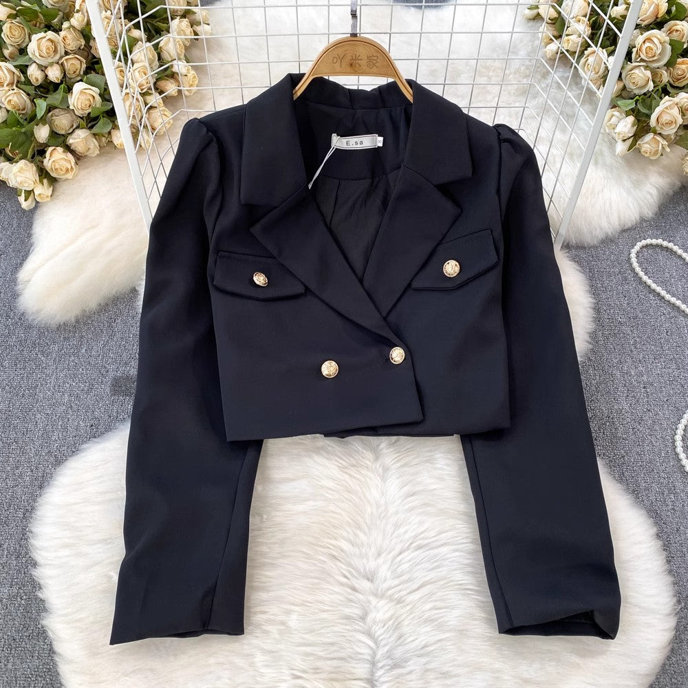 Fashion suit for women short jacket two-piece set, A-line pleated skirt      S4082