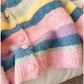 Candy color V-neck rainbow sweater jacket for women knitted cardigan      S4907