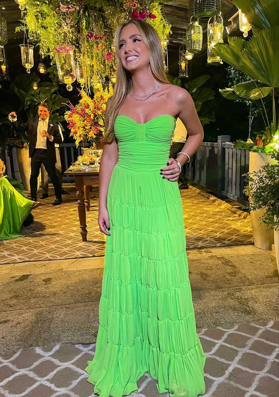 Sexy A Line Party Dress, Green Prom Evening Dress         S3743