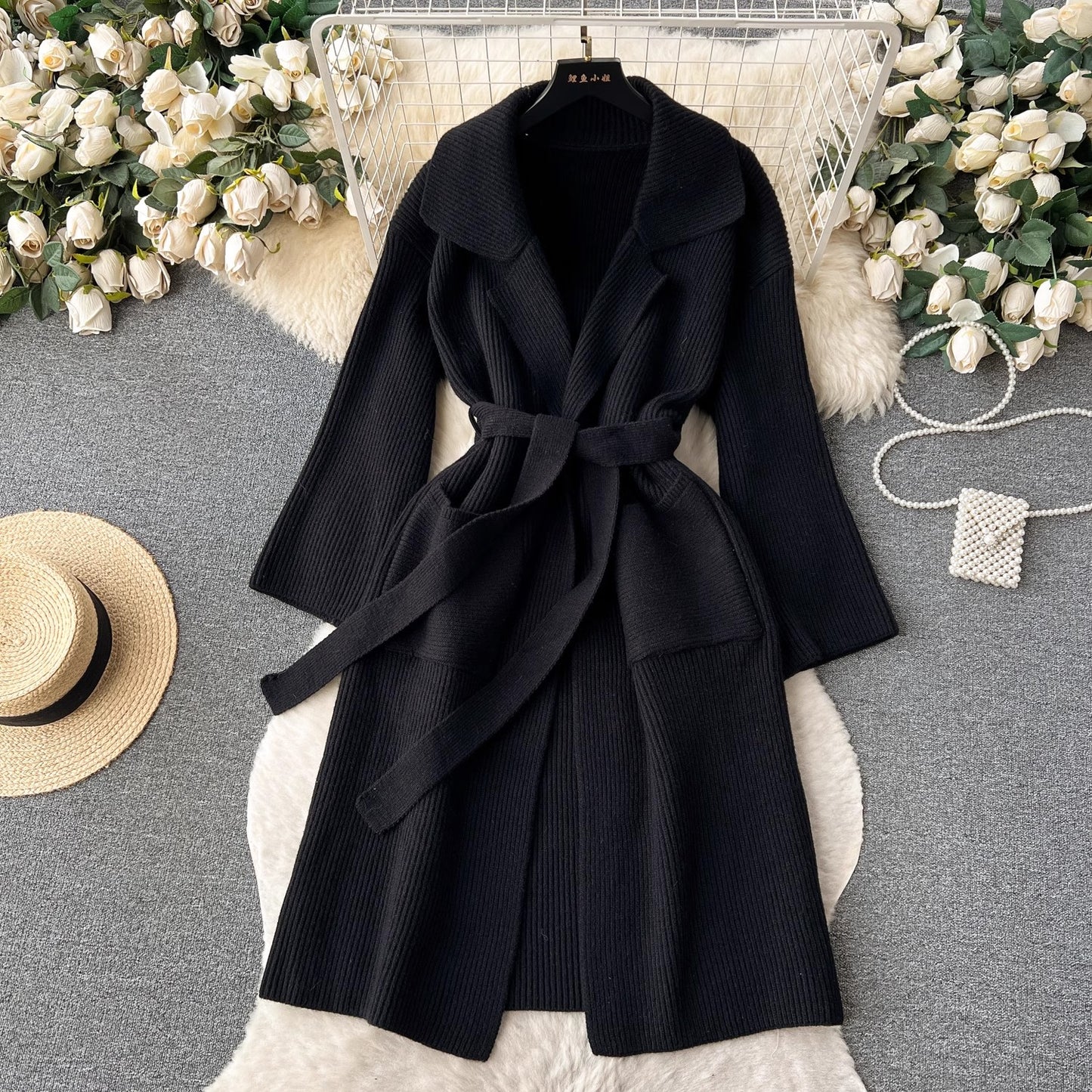 Sweater Jacket Women's New Popular High-Quality Mid-Length Cardigan Fashion      S4527